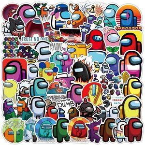 Among Us Stickers 100 Pcs Graffiti Anime Waterproof Trendy Adult Stickers